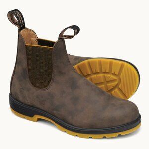 Blundstone 1944 Chelsea Boots - rustic brown/mustard yellow soles